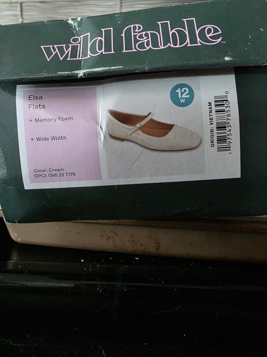 wild fable Shoes - wild fable Cream Mary Jane Flats with Strap 12W